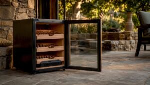 Partially converted wineador with cedar trays inside cooler