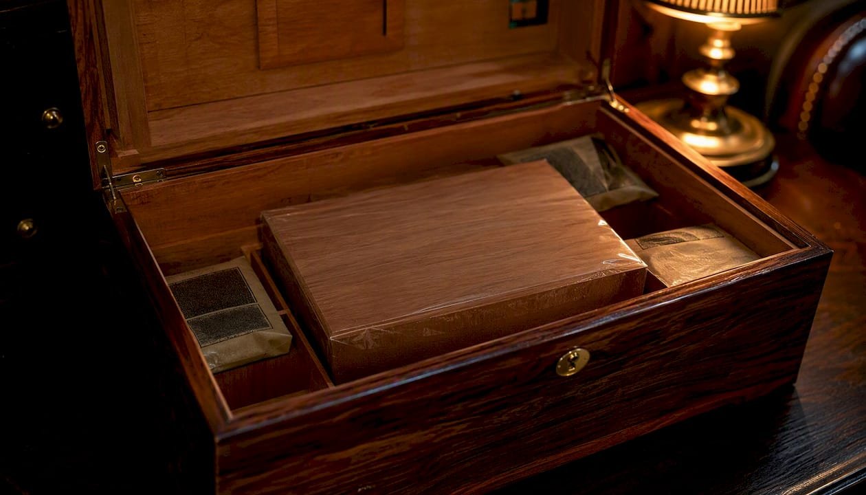 Sealed limited cigar box in cedar humidor
