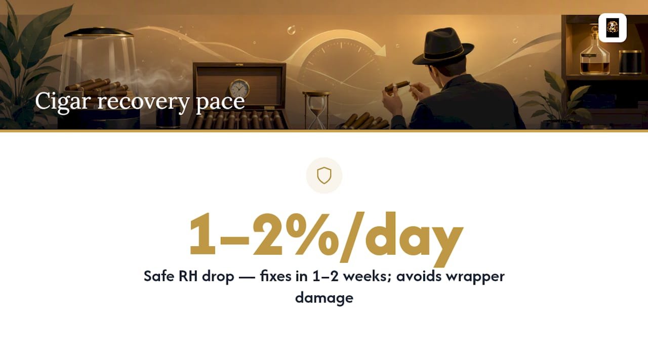 Diagram of cigar humidity recovery rate over time