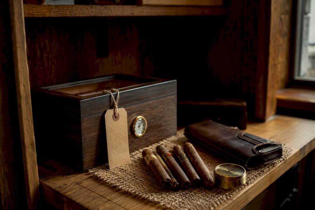 Quarantine container with date tag and cigars