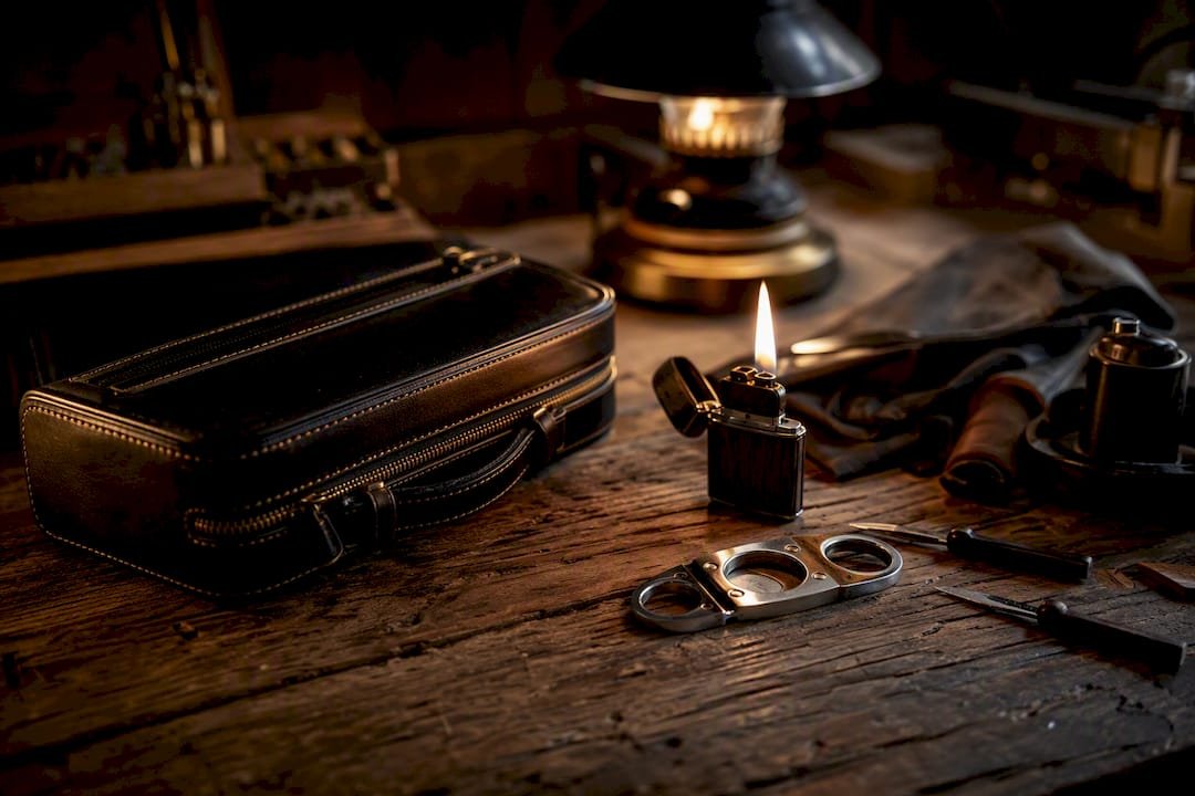 Cigar repair tools on lounge workbench