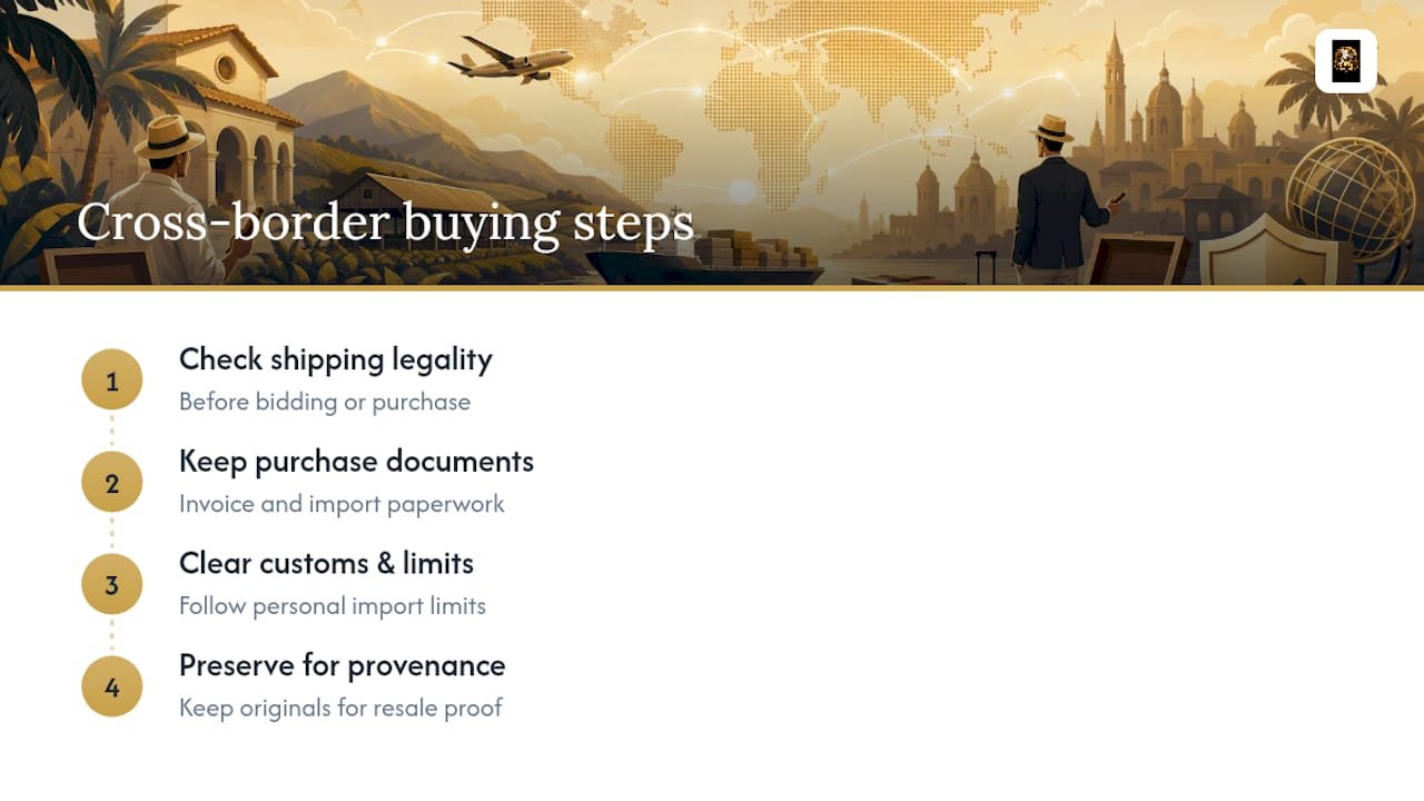 Cross-border collectible cigar compliance flow