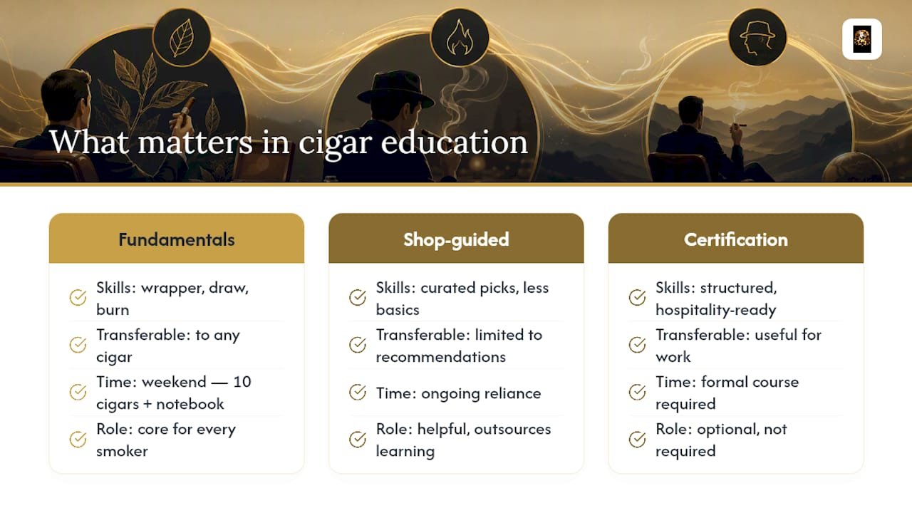 What Actually Matters in Cigar Education — overview diagram