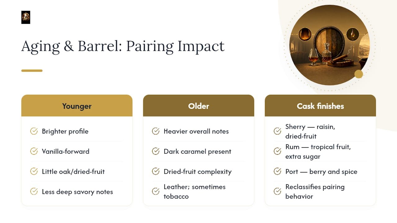 Does Whiskey Aging and Barrel Type Change the Pairing? — overview diagram