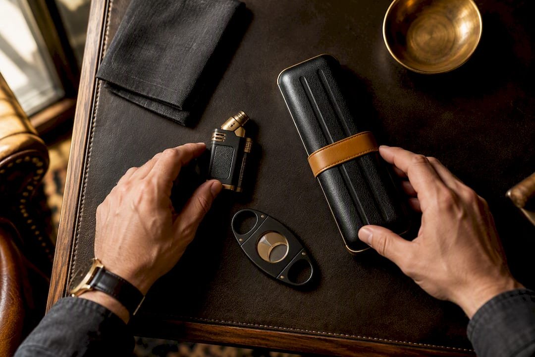 Cutter torch and cigar case arranged