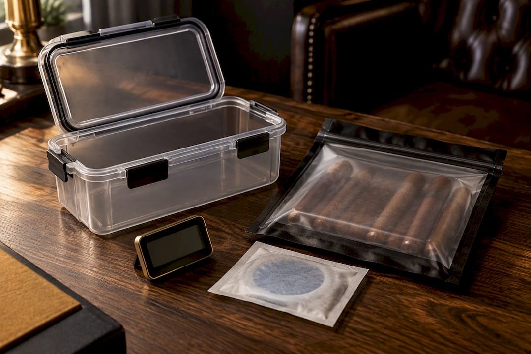 Airtight container hygrometer and humidity pack