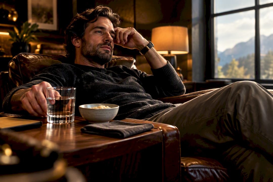 Person resting with water after cigar sickness